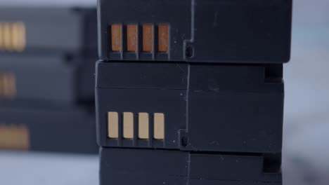 close up of a stack of batteries