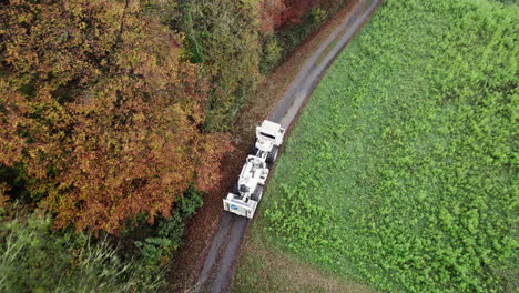 high resolution video of a vibro-truck shot with a drone