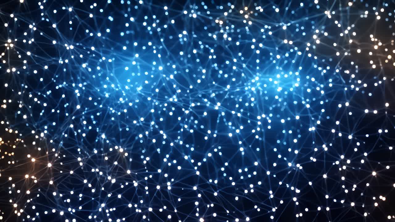 Abstract Network of Glowing Dots