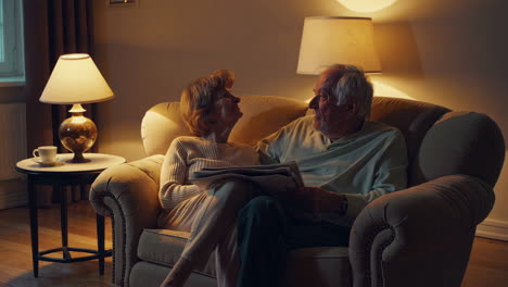 senior couple relaxing at home