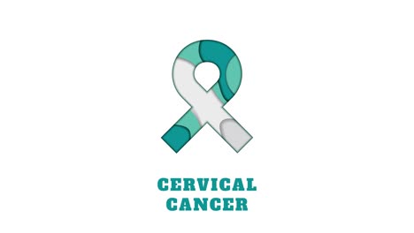 cervical cancer awareness papercut ribbon animation