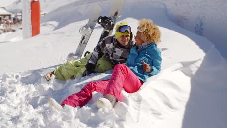 young couple enjoying their winter vacation
