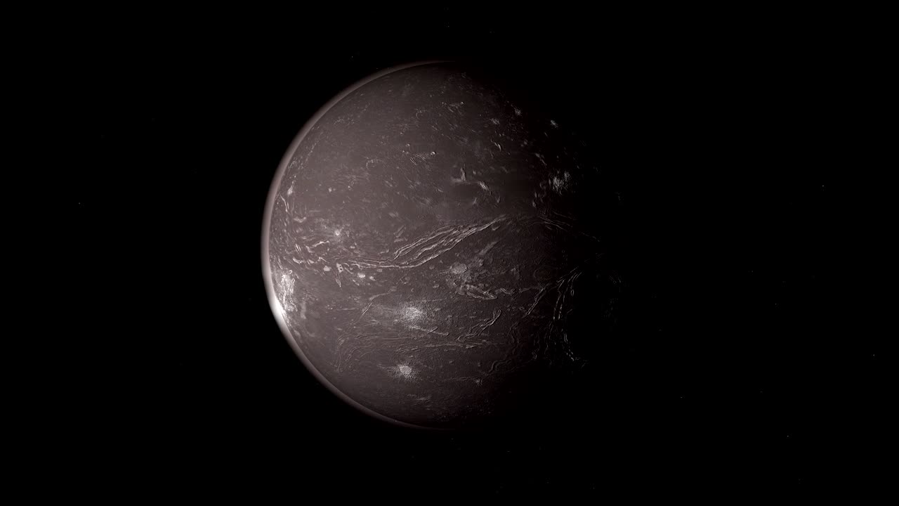 Ariel, Uranus moon, gyrating. Loop