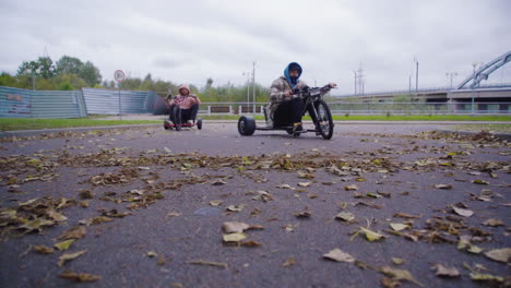 exciting dynamic drift ride on a tricycle