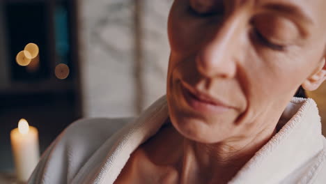 relaxing woman in spa