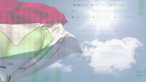 animation of data processing over flag of netherlands