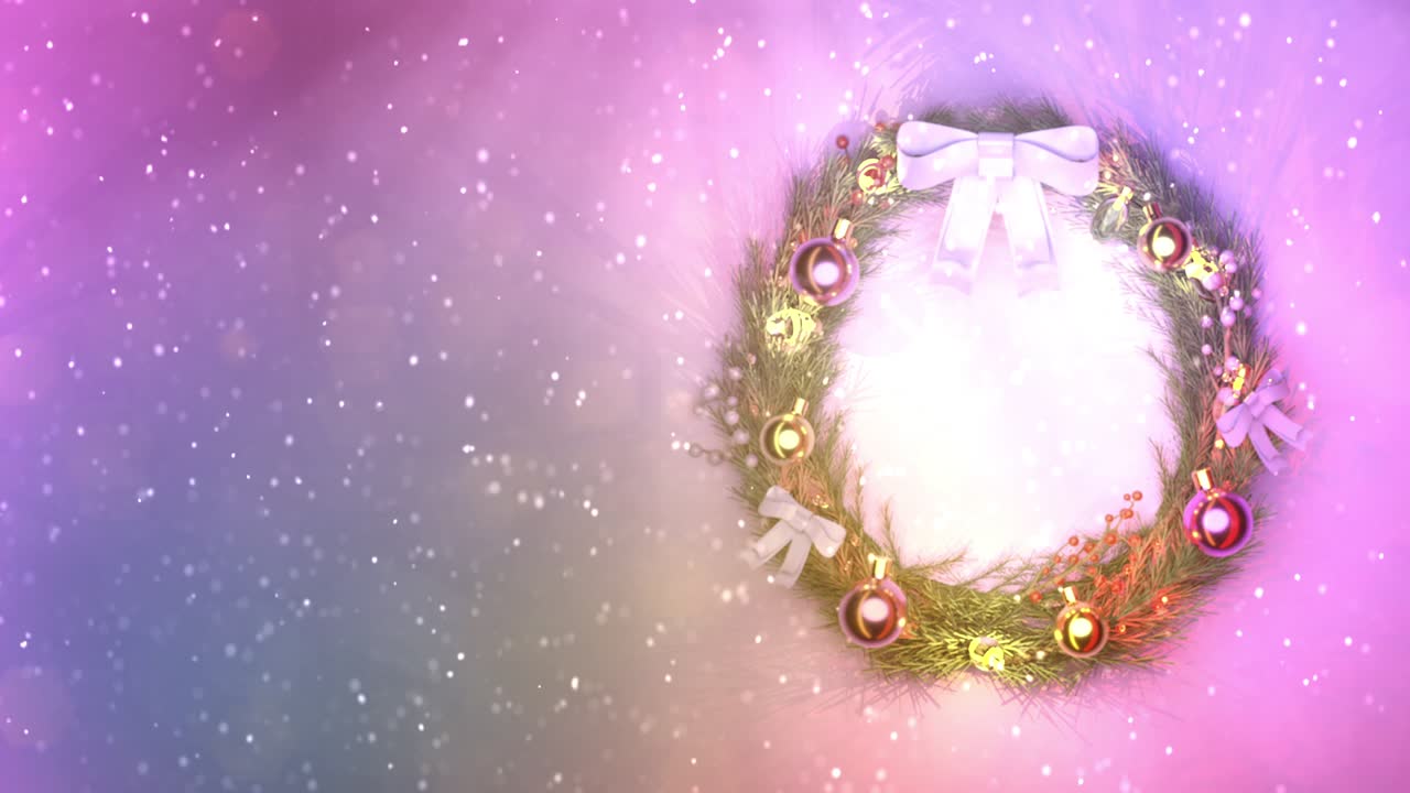 corona de navidad decorada y colorida con espacio libre para su texto