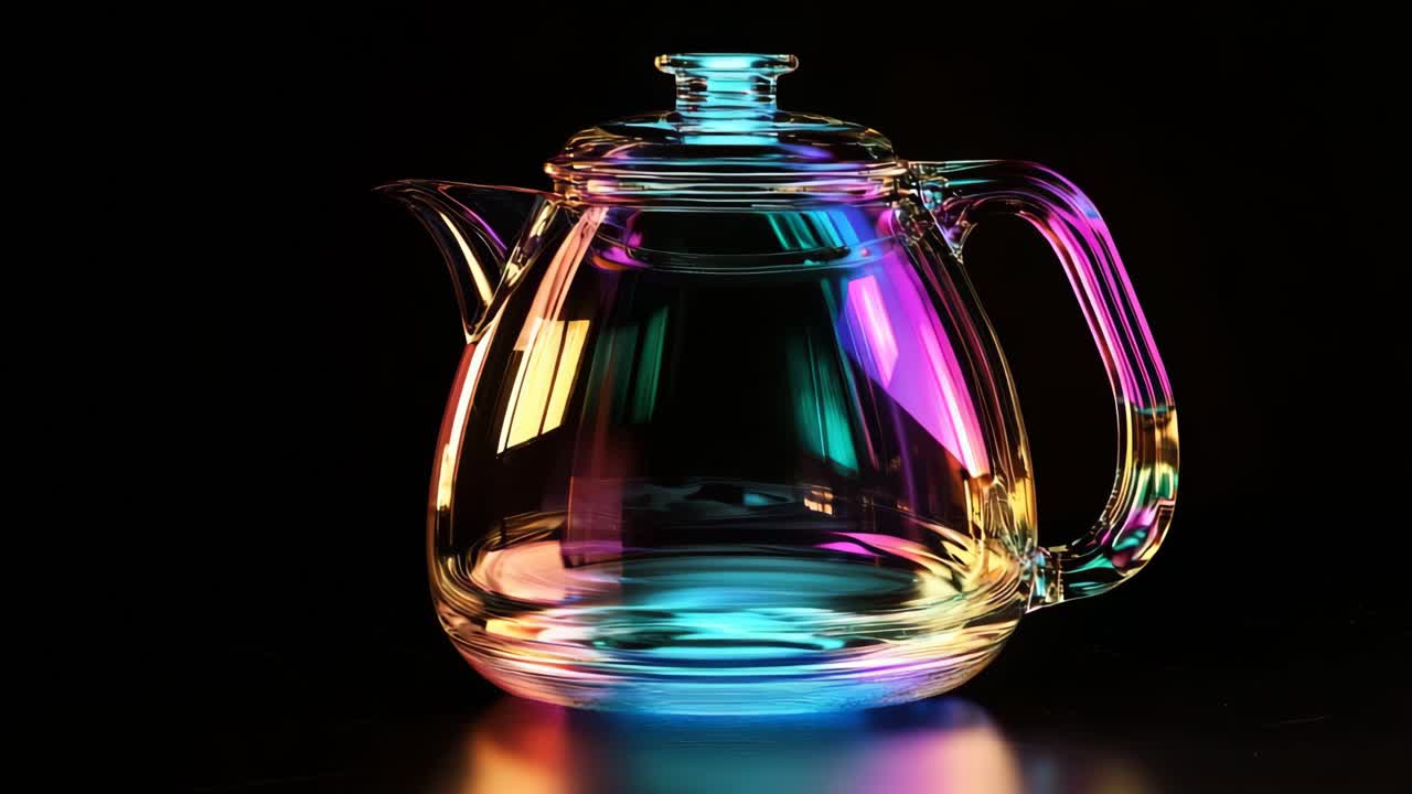 Colorful Iridescent Glass Teapot