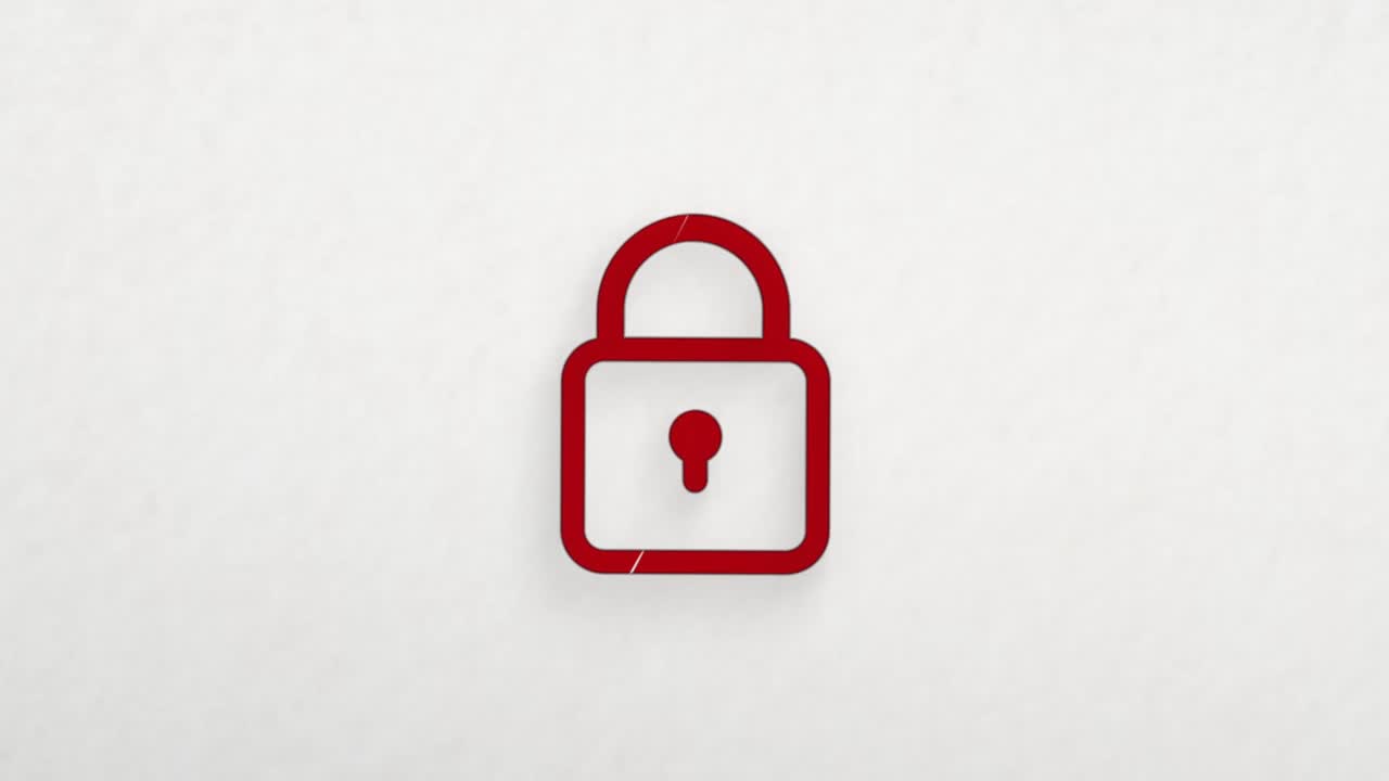 icono de candado con efecto de dibujo a color. animación de dibujos dibujados. 4k