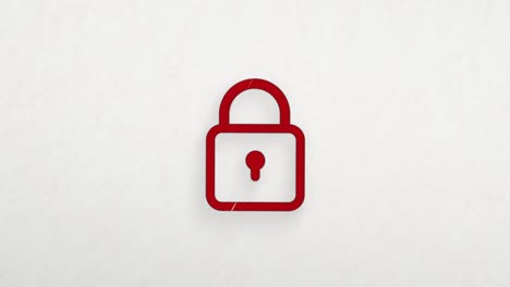 padlock icon with color drawing effect. doodle animation. 4k