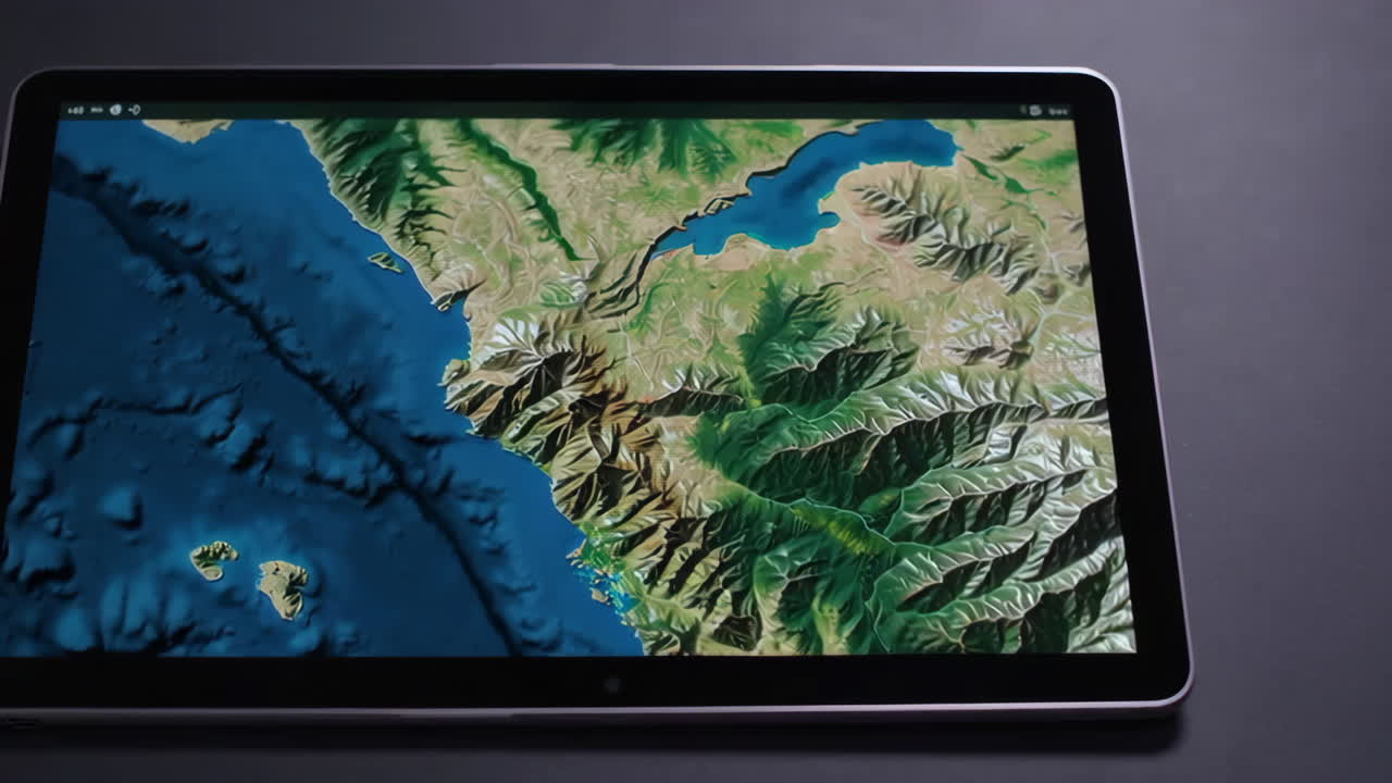 Digital Map Displayed on Tablet