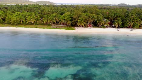 Exotic-white-sandy-beach-and-turquoise-waters-in-Madagascar