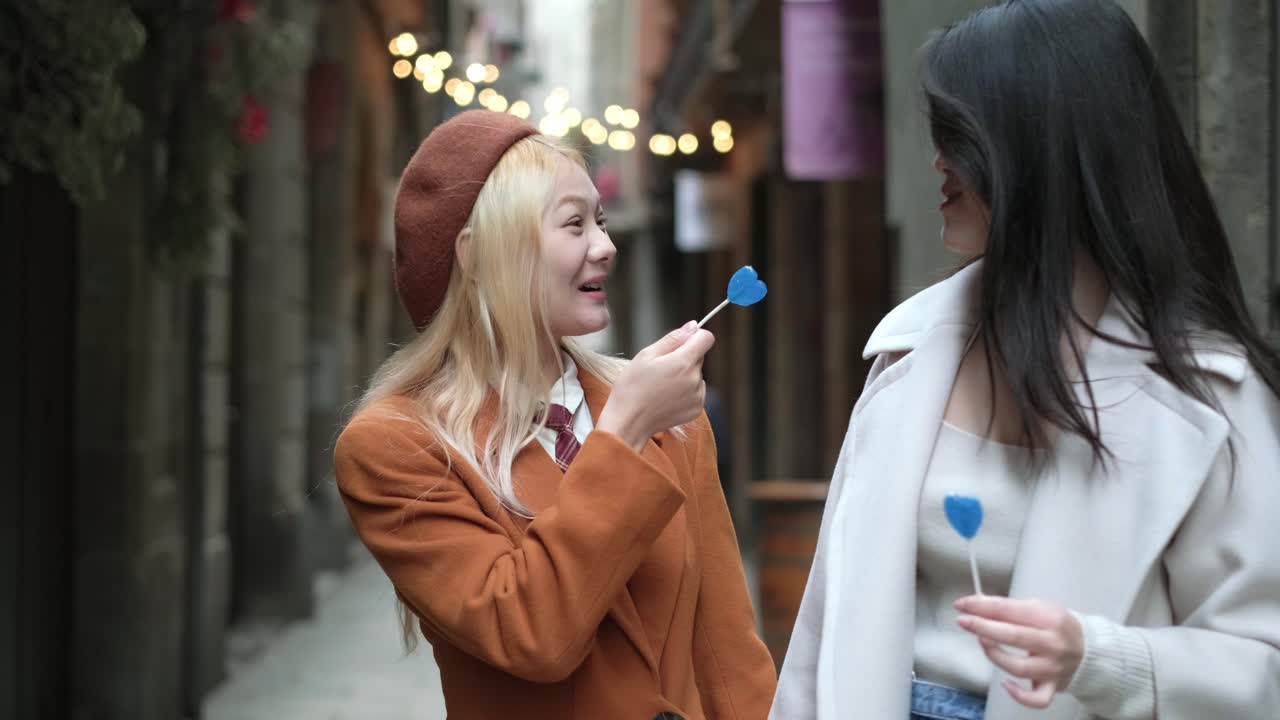 Two stylish women on a street