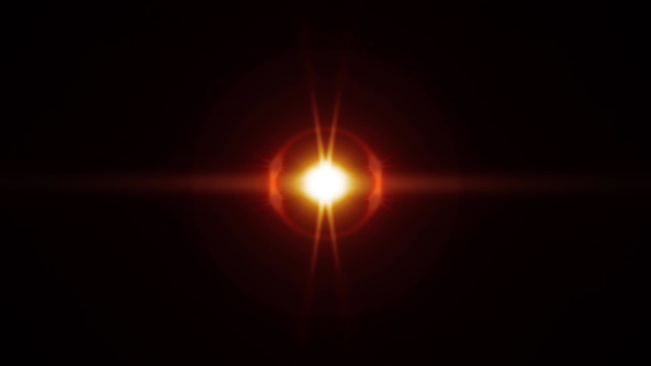 luz de destello óptico abstracto con anillo de brillo halo alrededor. 4k 3d bucle sin costuras. hermoso bucle de luz solar lente destello con nimbus. nebulosa espacial rayo estelar con campo de energía en el espacio.
