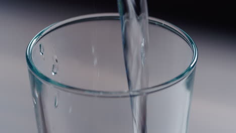 pouring water into a glass