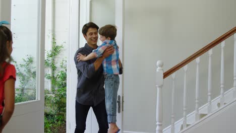 family spending time together at home