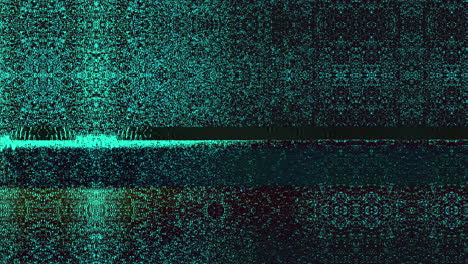 like and subscribe title glitch, teal green and black, on glitch background, retro vhs style