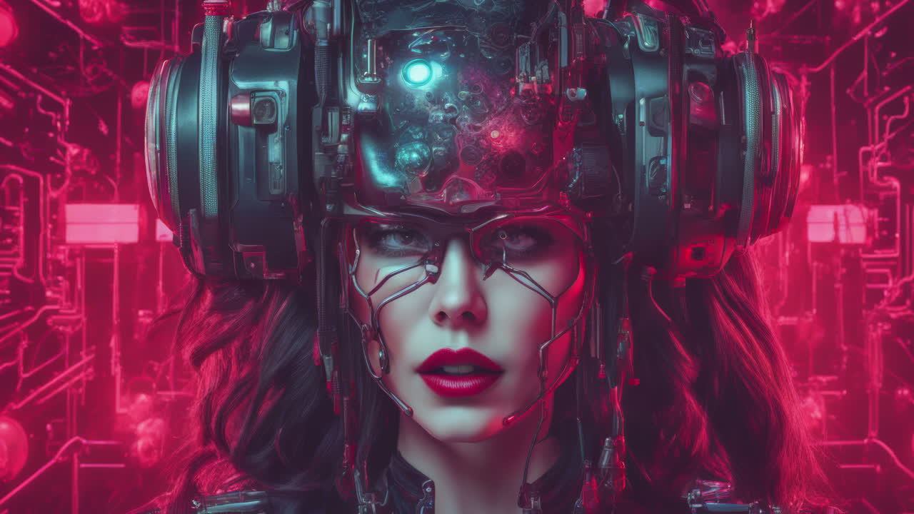 tecnología femenina con auriculares vr en hecho con ai