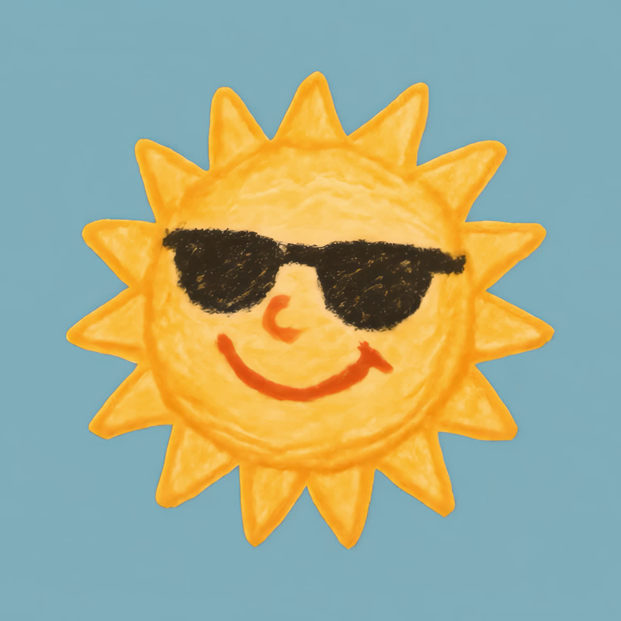 Smilende sol med solbriller-animation, fritlagt element, transparent 4K-video, alfakanal, ProRes