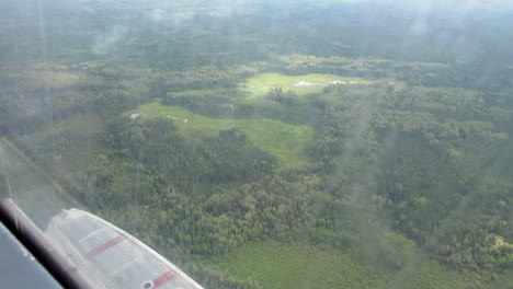 Hidroavión,-Cabina,-Pasajero,-Pov,-Vuelo,-Encima,-Swampy,-Bosque,-Norte,-Manitoba,-Canadá