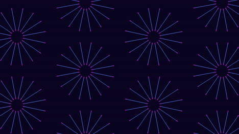 Futuristic neon circle pattern with lines on dark space
