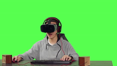 pov of gamer enjoying vr video games