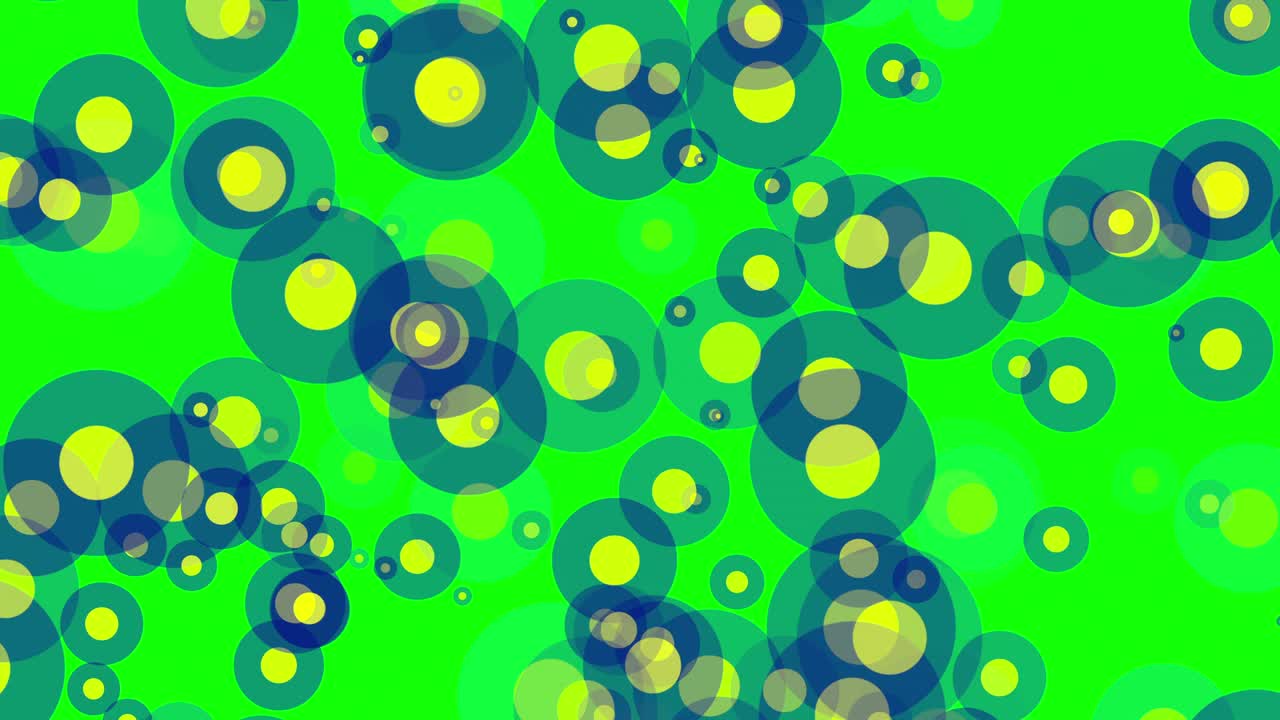 움직이는 원을 가진 초록색 배경