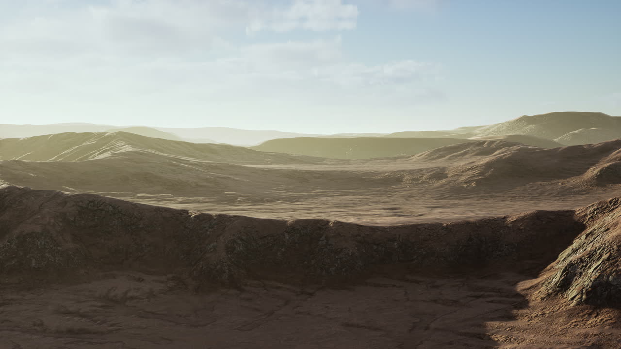Sunset over the sand dunes in the desert