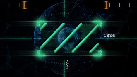 animación futurista del globo digital con líneas de datos
