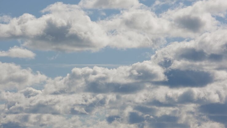 Stunning timelapse of white clouds on a bright blue sky during day, cloudscape