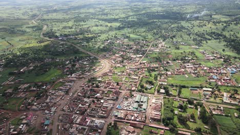 cinematic aerial view, loitokitok city south kenya