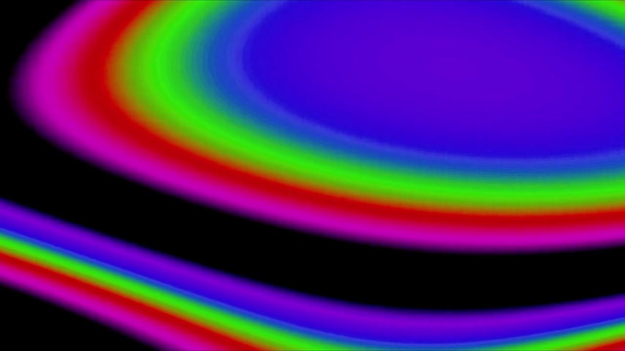 Abstract Rainbow Gradient Waves Moving on Black Background