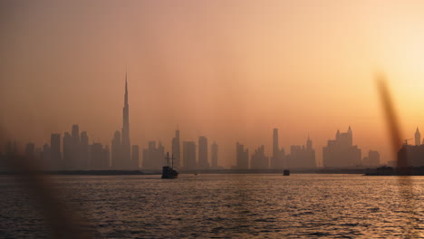 dubai skyline at sunset