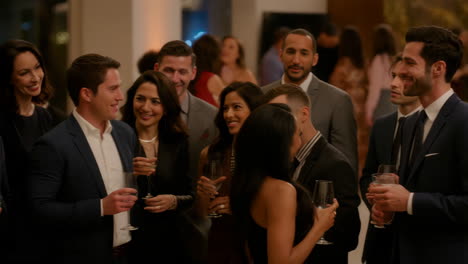 people socializing at a party