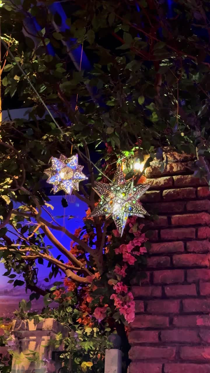 Star shaped lamps with colorful decoration, festive decor