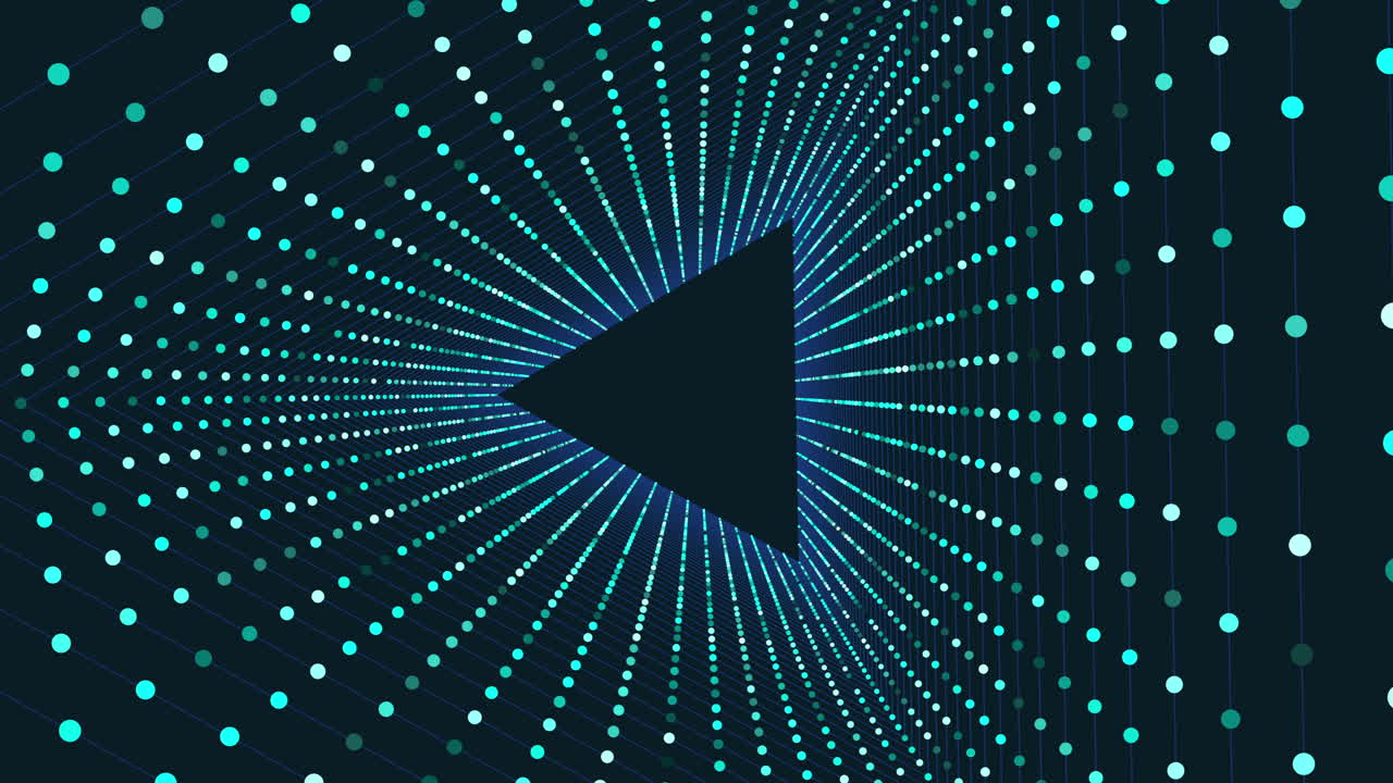 un triángulo con muchos puntos de neón