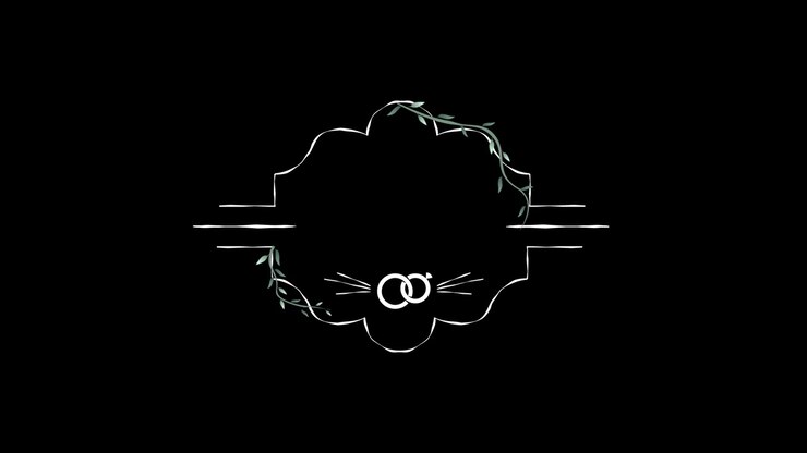 Elegant Animated Frame with Wedding Rings and Growing Vines