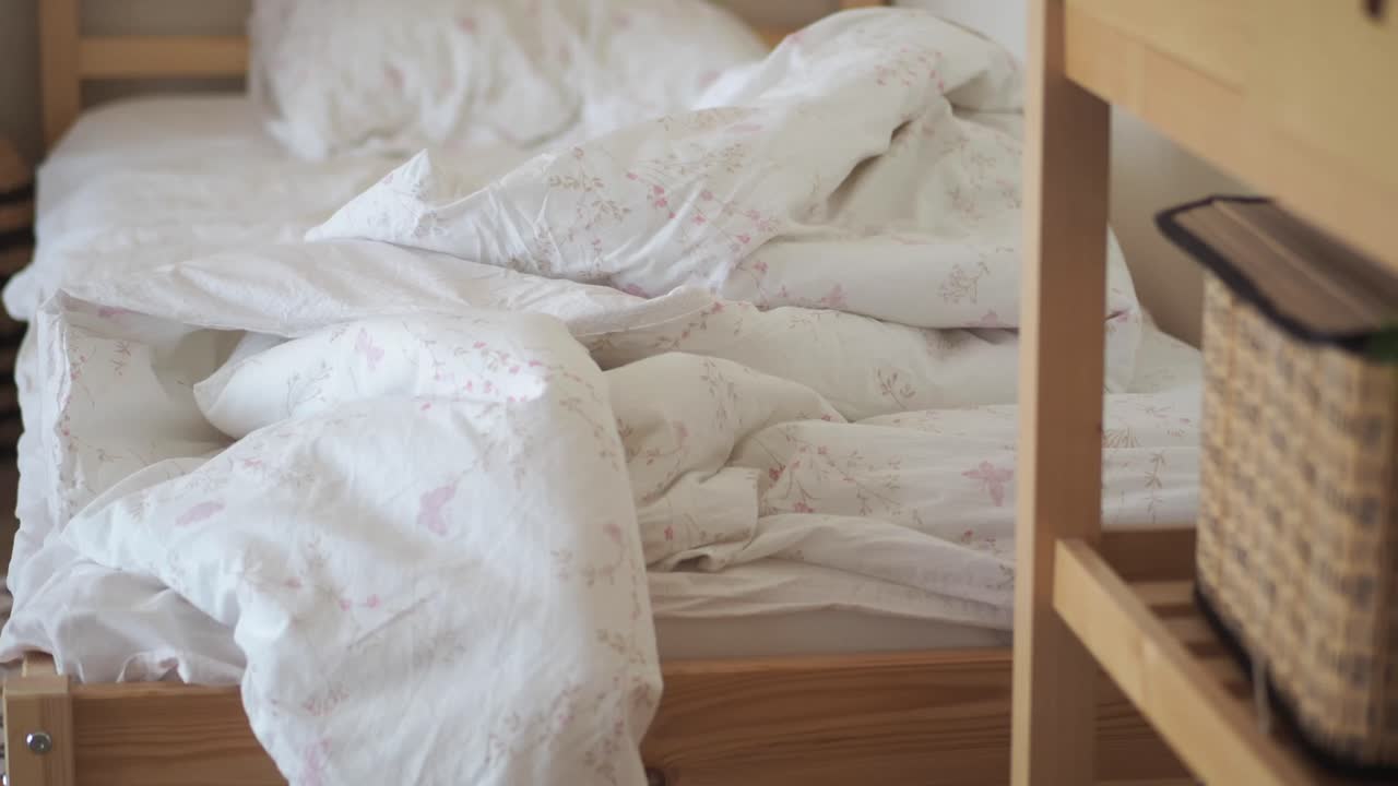 Interior of a Bedroom with a Bed