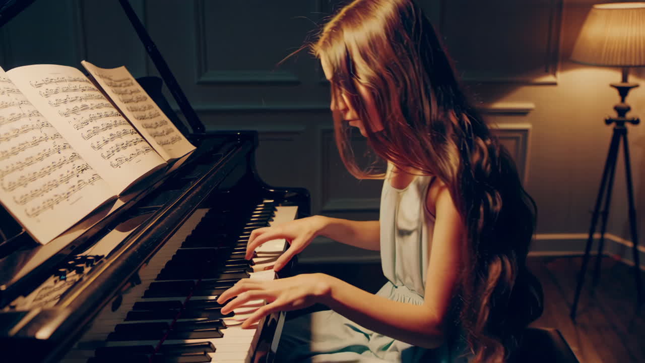 Young Girl Playing Piano