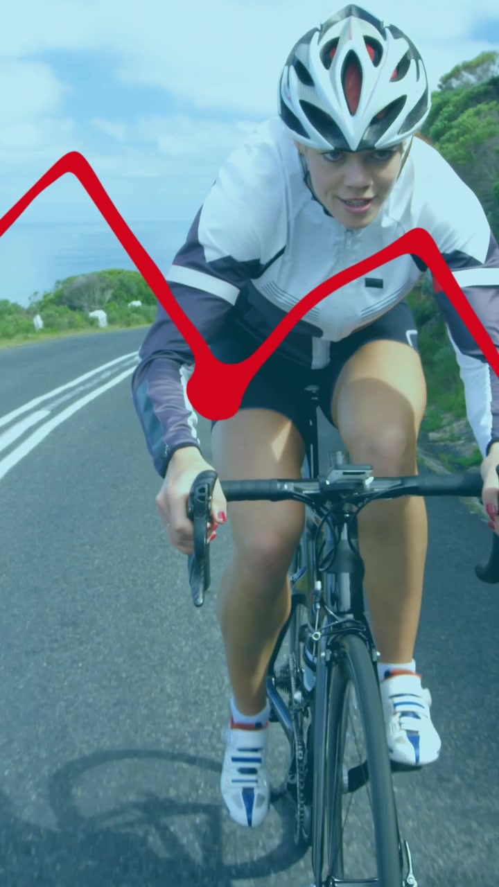 Animace tvarů přes cyklistku kavkazského původu