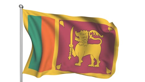 flag of sri lanka in the wind (alpha channel, semi-transparent, loopable)