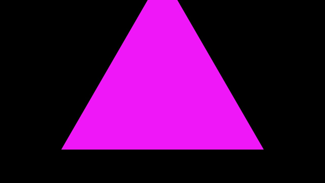 fondo negro y múltiples triángulos en movimiento, acercarse y alejarse repetidamente