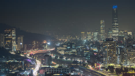 프로비덴시아 야간 저속 촬영 칠레 산티아고