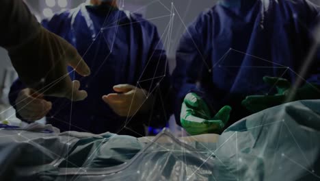 Animation-of-network-of-connections-over-surgeons-in-operating-theater