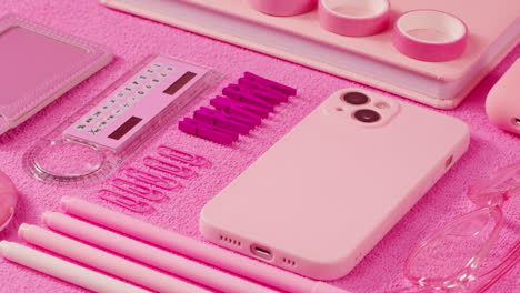 pink aesthetic study setup