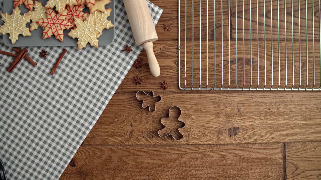 fondo de navidad con galletas en forma de estrella