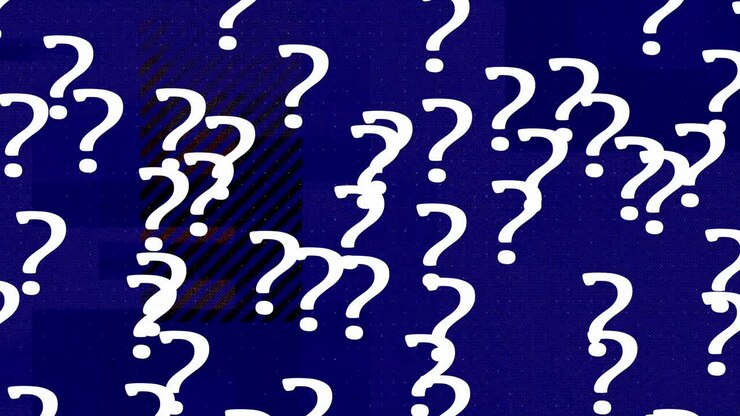 Animated kinetic moving animation of question marks questioning ?