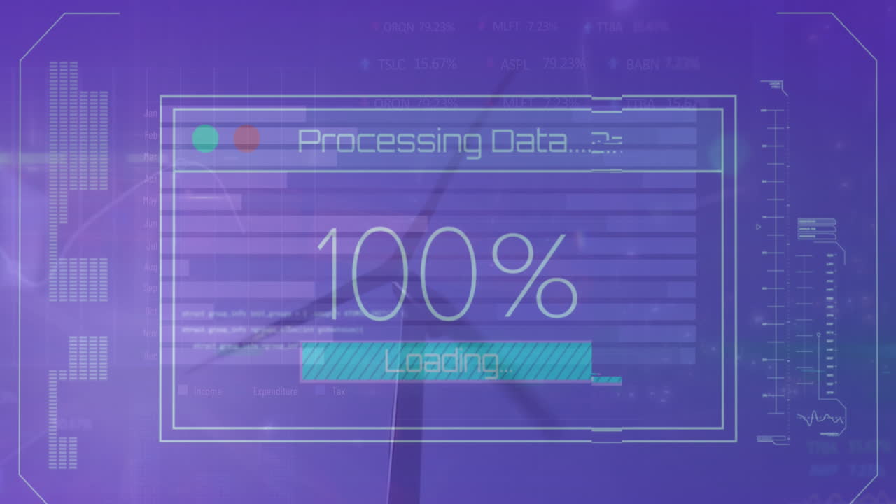 풍력 터빈에서 데이터 처리의 애니메이션