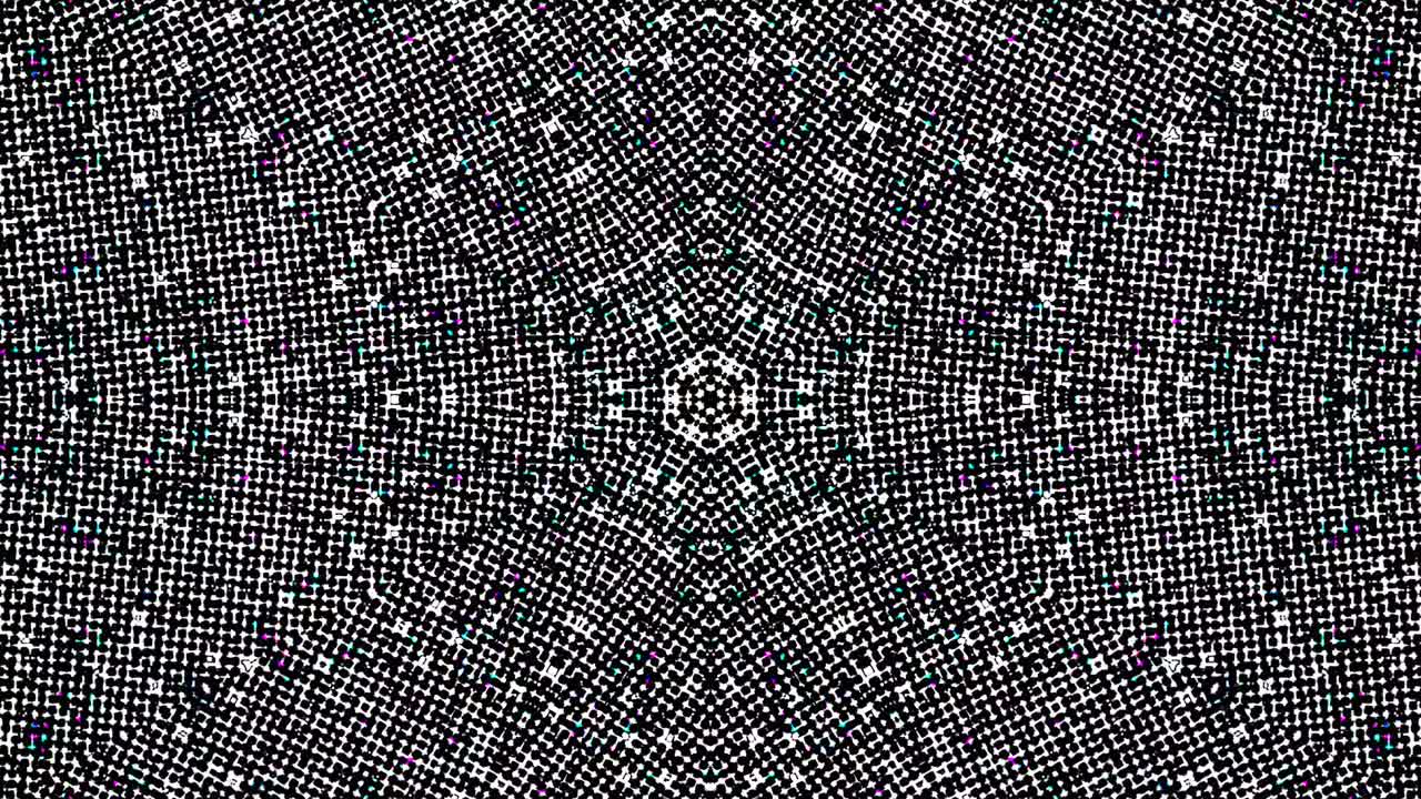 circle shape set of dots wave motion, colorful, on black background