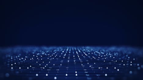 seguridad cibernética y concepto de tecnología de protección de datos digitales. conexión de pequeños polígonos binarios de candado en fondo azul oscuro. proteger el sistema informático de la red de internet en línea.